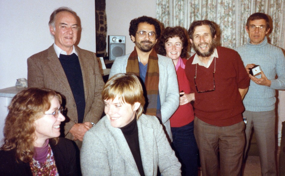 Herb Feith (second from right) with Jose Ramos-Horta and Australian Timor solidarity activists, c.1984. [Photo: Ian Bell]